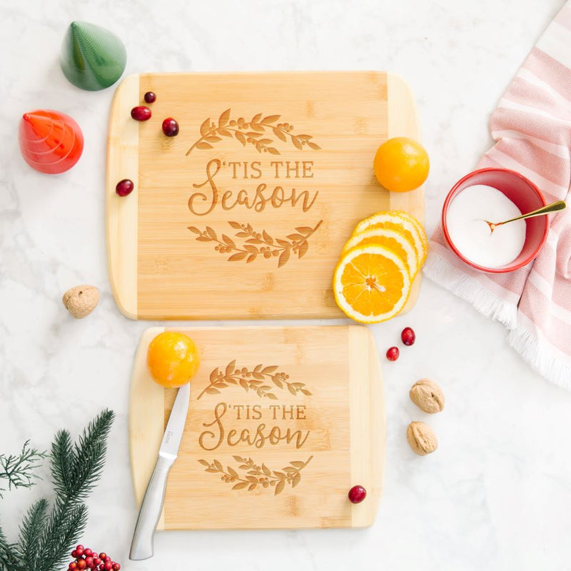 Personalized Holiday Bamboo Cutting Boards - Rounded Edge