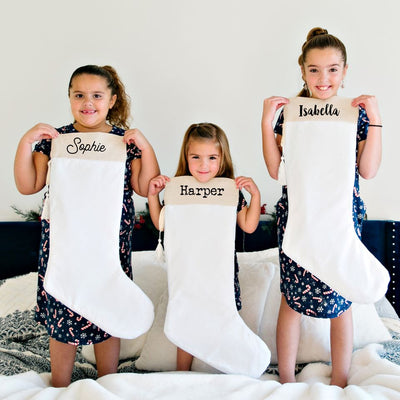 Personalized Cotton Stocking with Tassel - Printed Name
