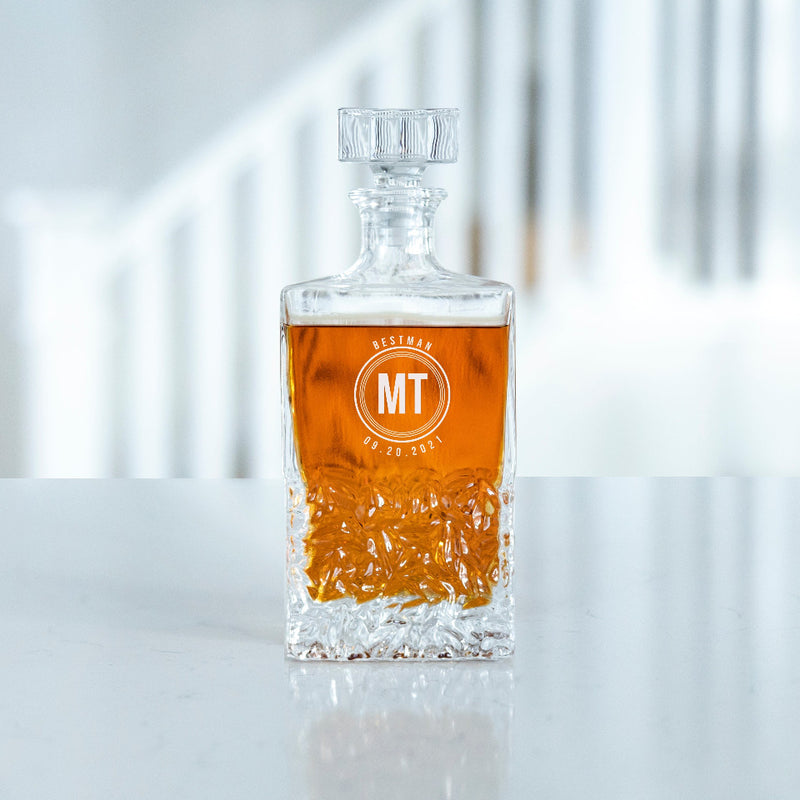Personalized Bestman Rectangular 24 oz. Decanter – Whiskey