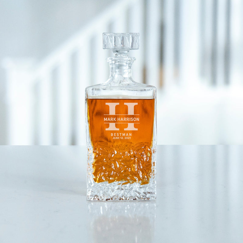 Personalized Bestman Rectangular 24 oz. Decanter – Whiskey