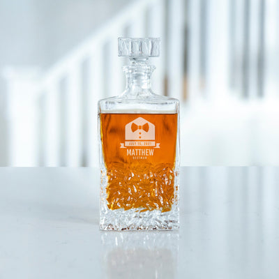 Personalized Bestman Rectangular 24 oz. Decanter – Whiskey