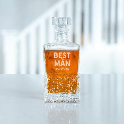 Personalized Bestman Rectangular 24 oz. Decanter – Whiskey