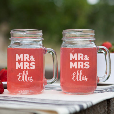 Personalized Mason Jar Mugs