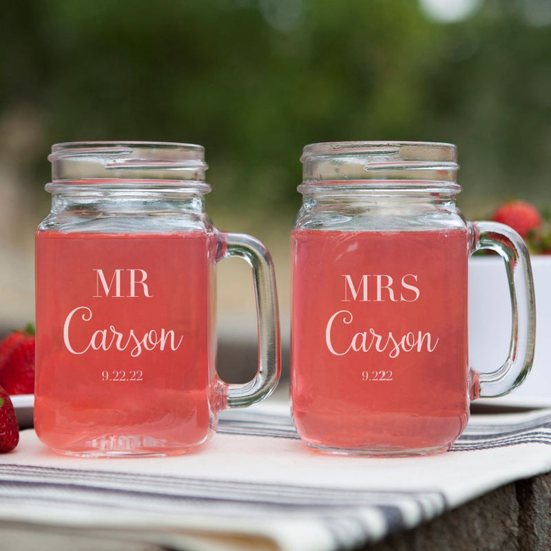 Personalized Mason Jar Mugs