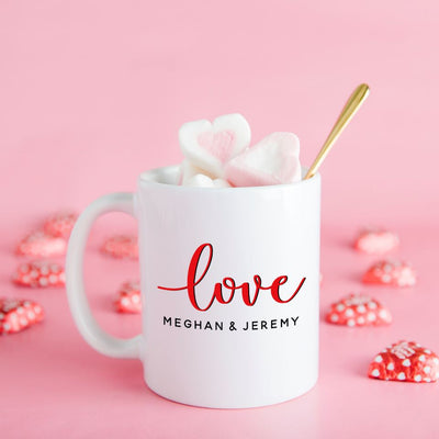 Personalized Hearts Day Mugs