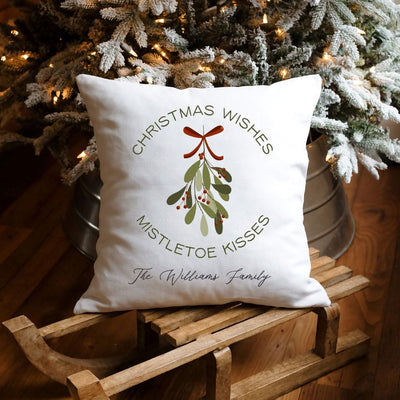 Personalized Woodland Christmas Throw Pillow Covers