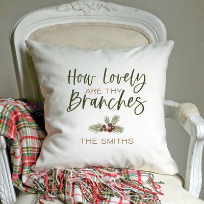 Personalized Woodland Christmas Throw Pillow Covers