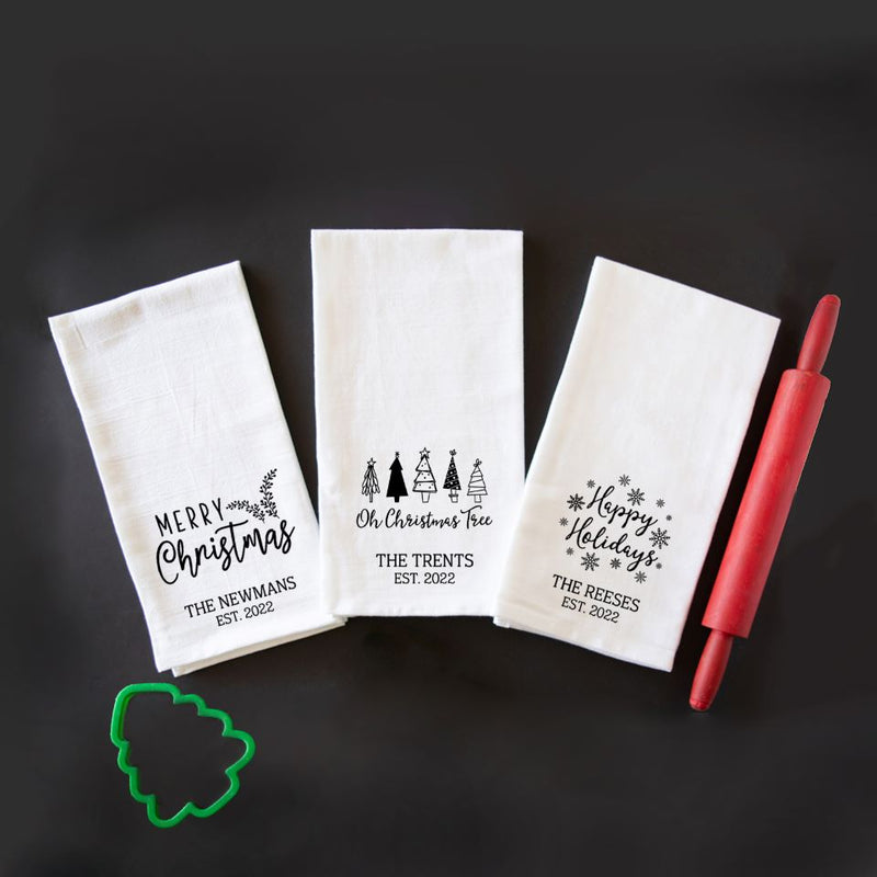 Personalized Holiday Tea Towels