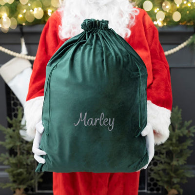 Personalized Embroidered Santa Bags (Velvet)