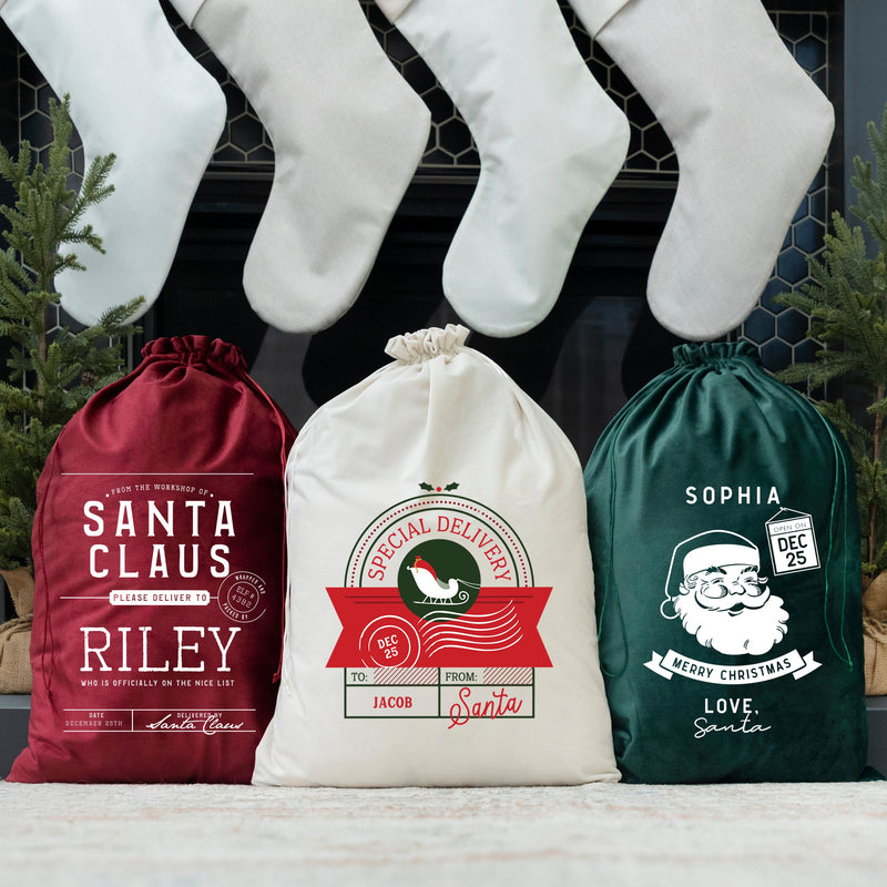Personalized Christmas Santa Bags (Velvet)