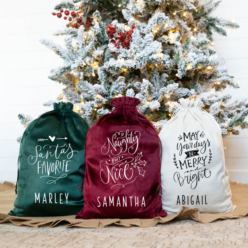 Personalized Christmas Santa Bags Velvet