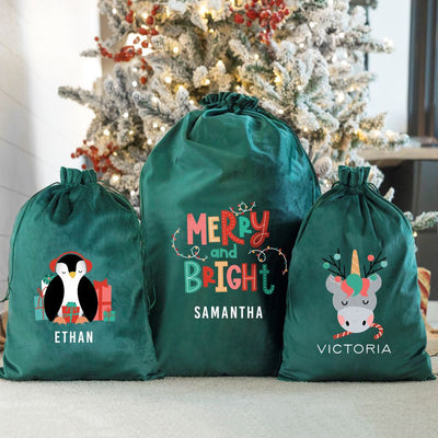Personalized Kids' Santa Bags (Velvet)