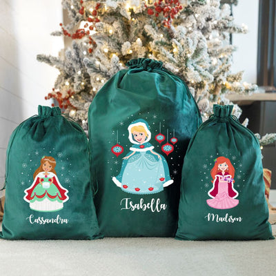 Personalized Princess Santa Bags (Velvet)