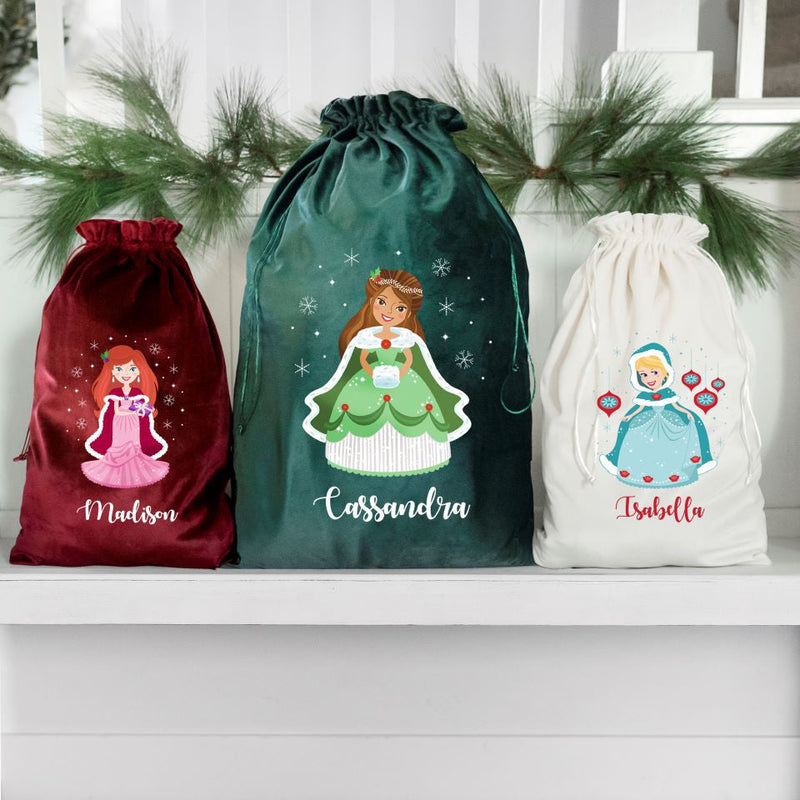 Personalized Princess Santa Bags (Velvet)
