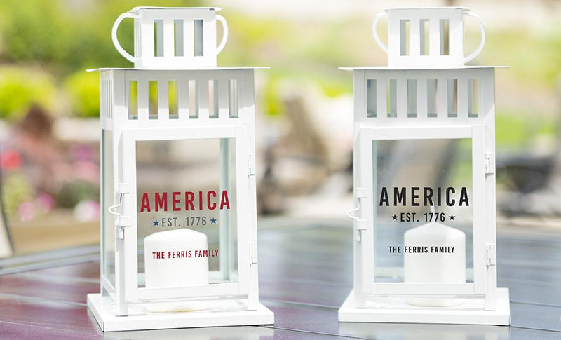 Personalized Patriotic Lanterns