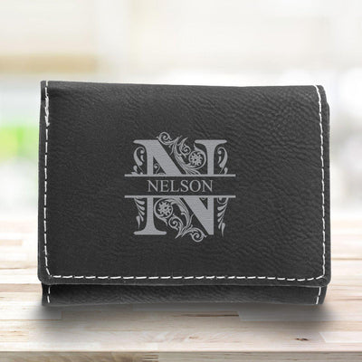 Men’s Leatherette Trifold Personalized Wallet