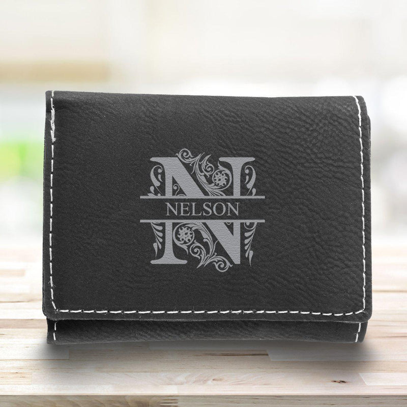 Men’s Leatherette Trifold Personalized Wallet