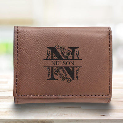 Men’s Leatherette Trifold Personalized Wallet