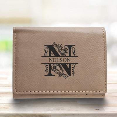 Men’s Leatherette Trifold Personalized Wallet