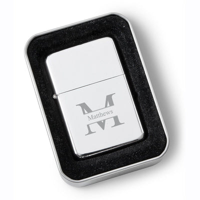 Personalized Chrome Oil Lighter Lighter - 4 Designs - Stamped - JDS