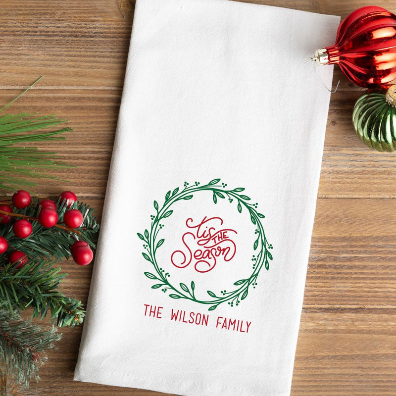 Monogrammed christmas kitchen towels deals