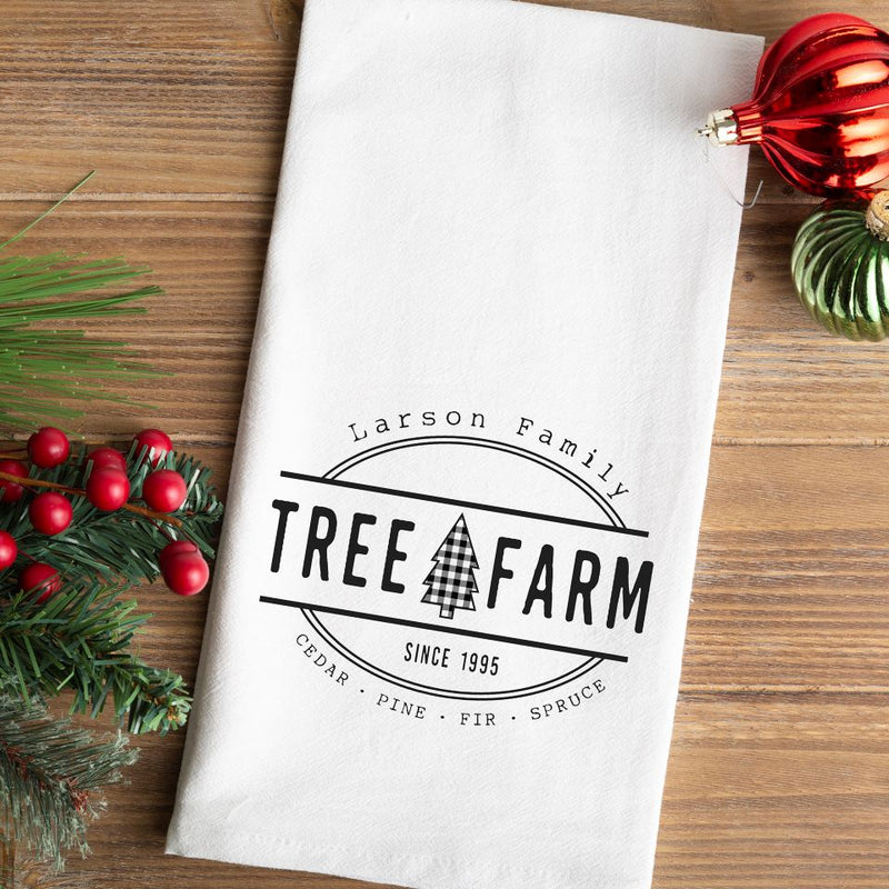 Personalized Farmhouse Christmas Tea Towels