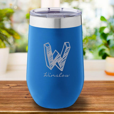 16 oz. Personalized Travel Mug - Blue Tumbler - - JDS