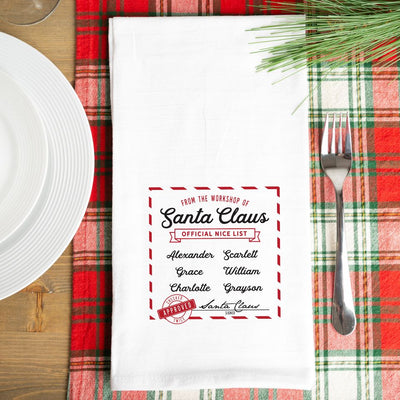 Santa’s Nice or Naughty List Customized Tea Towels
