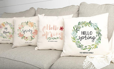 Personalized Spring Throw Pillow Covers