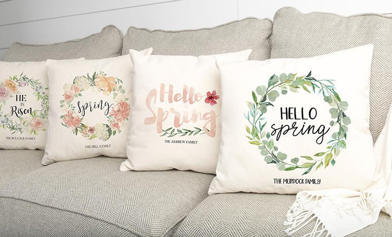 Personalized Spring Throw Pillow Covers