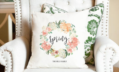 Personalized Spring Throw Pillow Covers