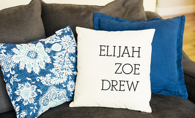 Personalized Family Names Throw Pillow Cover - Classic