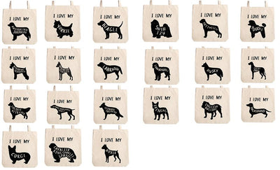 Personalized Dog Breed Tote Bags