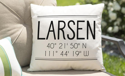 Personalized Location Throw Pillow Covers