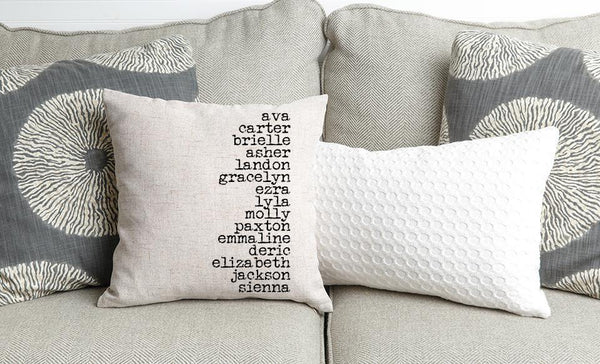 Corporate 5 Dollar Discount Page - Customized Family Names Throw Pillow Cover