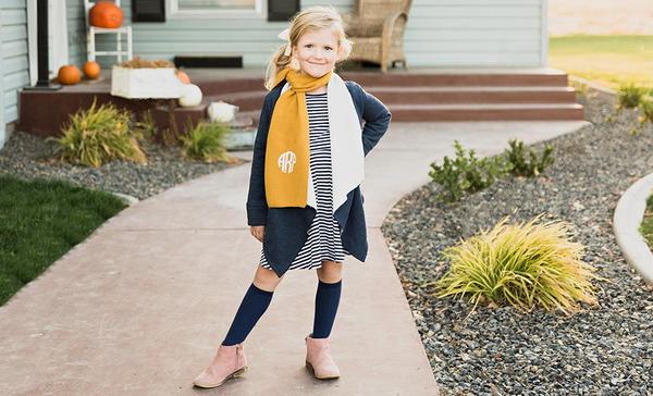 Personalized Children’s Monogrammed Knit Scarves