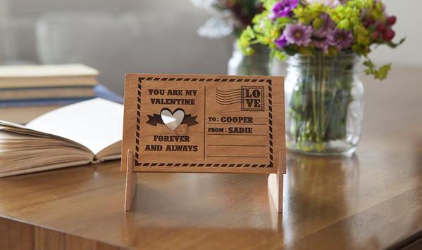 Personalized Love-themed Wooden Postcards