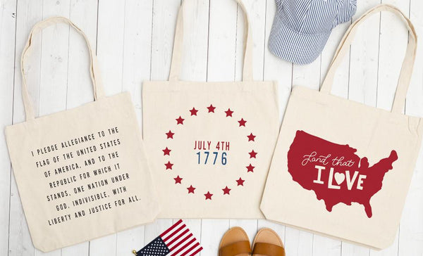 Personalized Patriotic Tote Bags