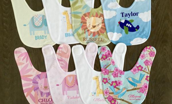 Personalized Baby Bibs - 8 Designs! - Qualtry Personalized Gifts