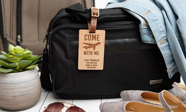 Personalized Wooden Luggage Tags