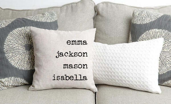 Corporate 5 Dollar Discount Page - Customized Family Names Throw Pillow Cover