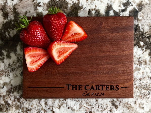 Personalized Beautiful 6 x 8 Mahogany Cutting Board - 11 Designs!