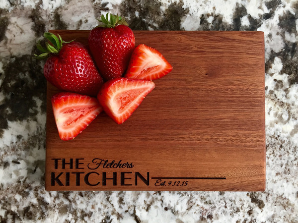 Personalized Beautiful 6 x 8 Mahogany Cutting Board - 11 Designs!
