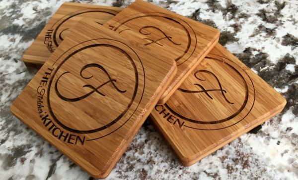 Personalized Thick Bamboo Coasters – Set of 4! – 5 Amazing Designs!