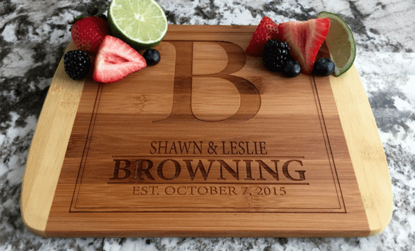 Personalized Cutting Board 8.5x11 (Rounded Edge) Bamboo – 12 Designs
