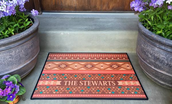 Personalized Medium Door Mats - Southwest Design