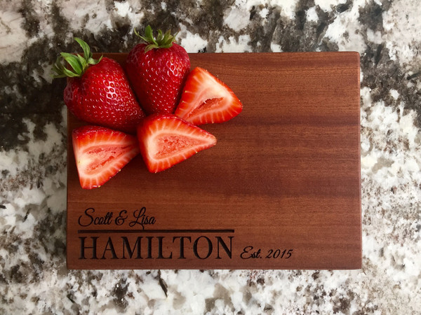 Personalized Beautiful 6 x 8 Mahogany Cutting Board - 11 Designs!