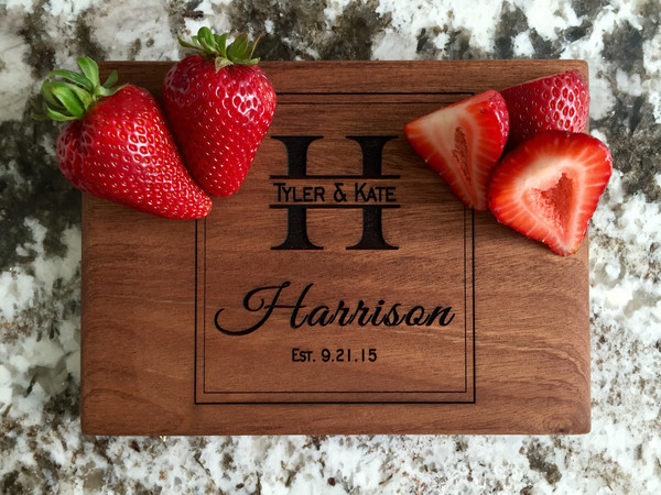 Personalized Beautiful 6 x 8 Mahogany Cutting Board - 11 Designs!