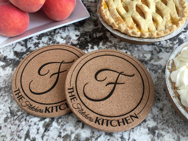 Personalized Large Kitchen Hot Pads  -  5 Different Designs (Set of 2)