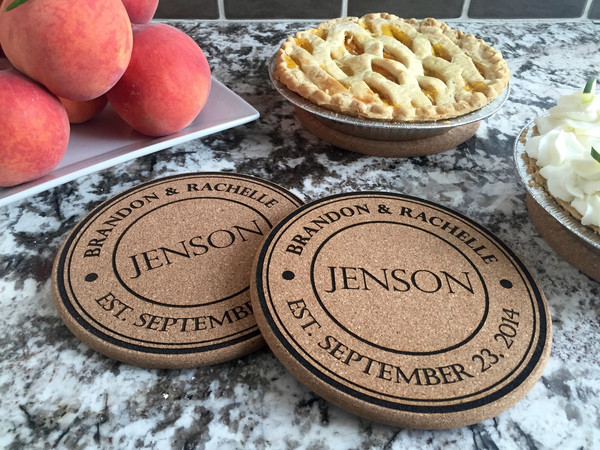 Personalized Large Kitchen Hot Pads  -  5 Different Designs (Set of 2)